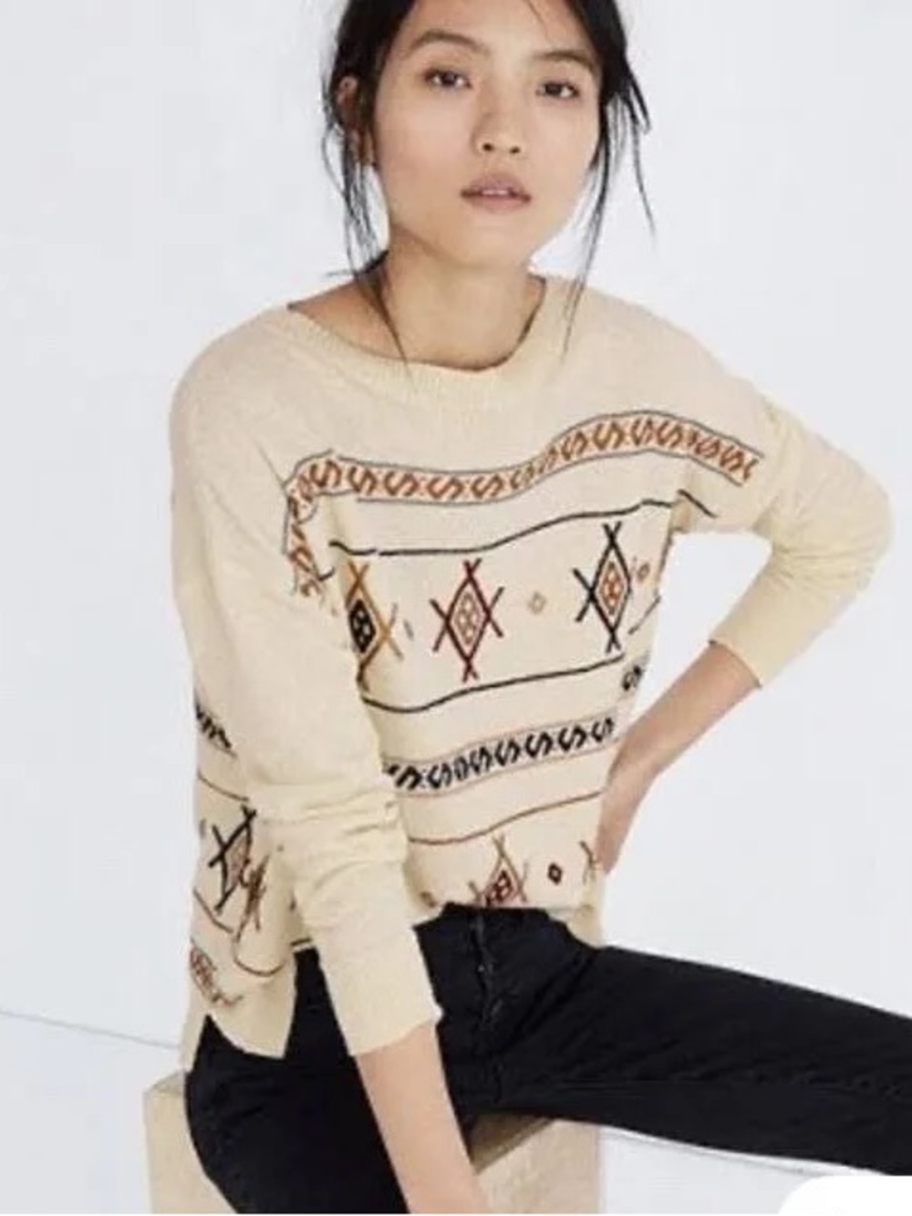 Madewell Embroidered Sweater Size Medium